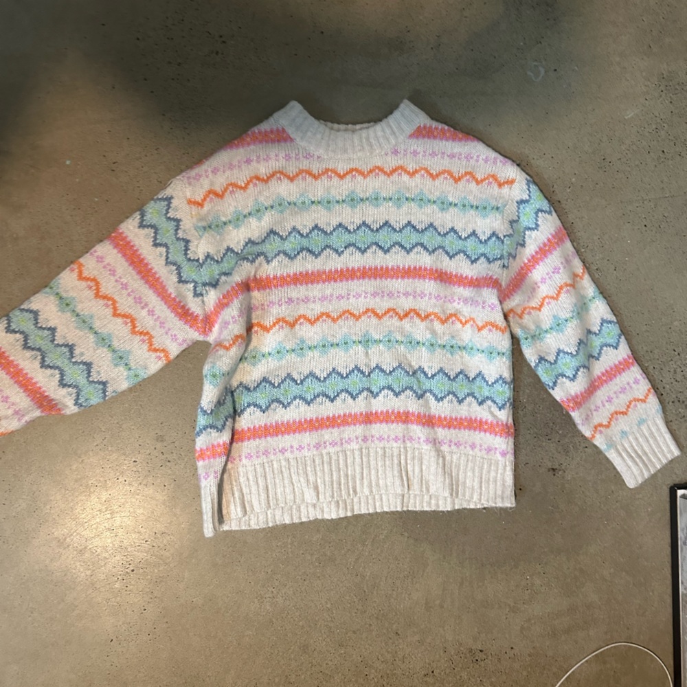 American Eagle Multi Color Pattern Sweater Size M… - image 1